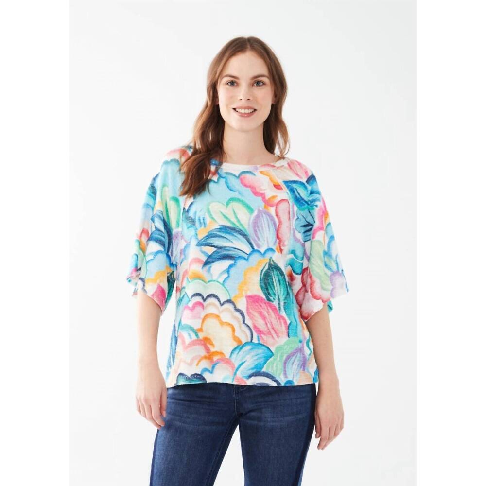 NEW FDJ taylor three-quarter sleeve raglan top in tropical